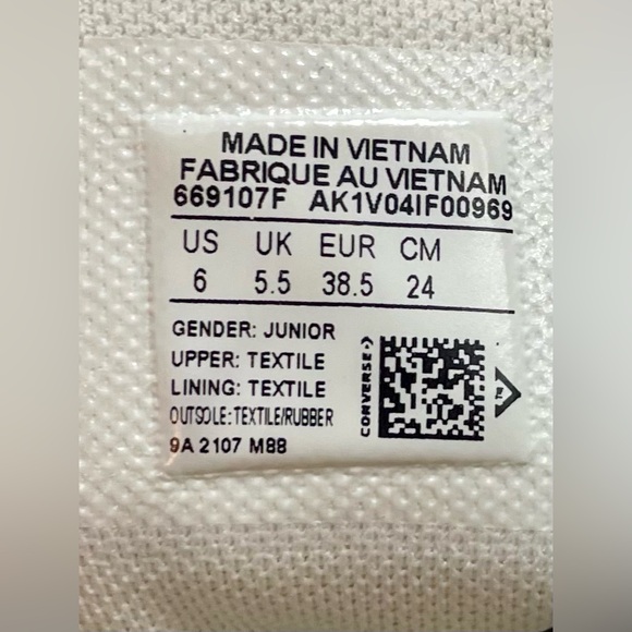 Big girls / junior size 6 Converse high top “Neon Unicorn” sneakers - Picture 9 of 9